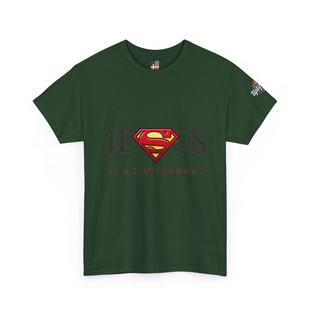 Jesus Is My Superhero T-Shirt — Faith-Based Superman-Inspired Tee Printify