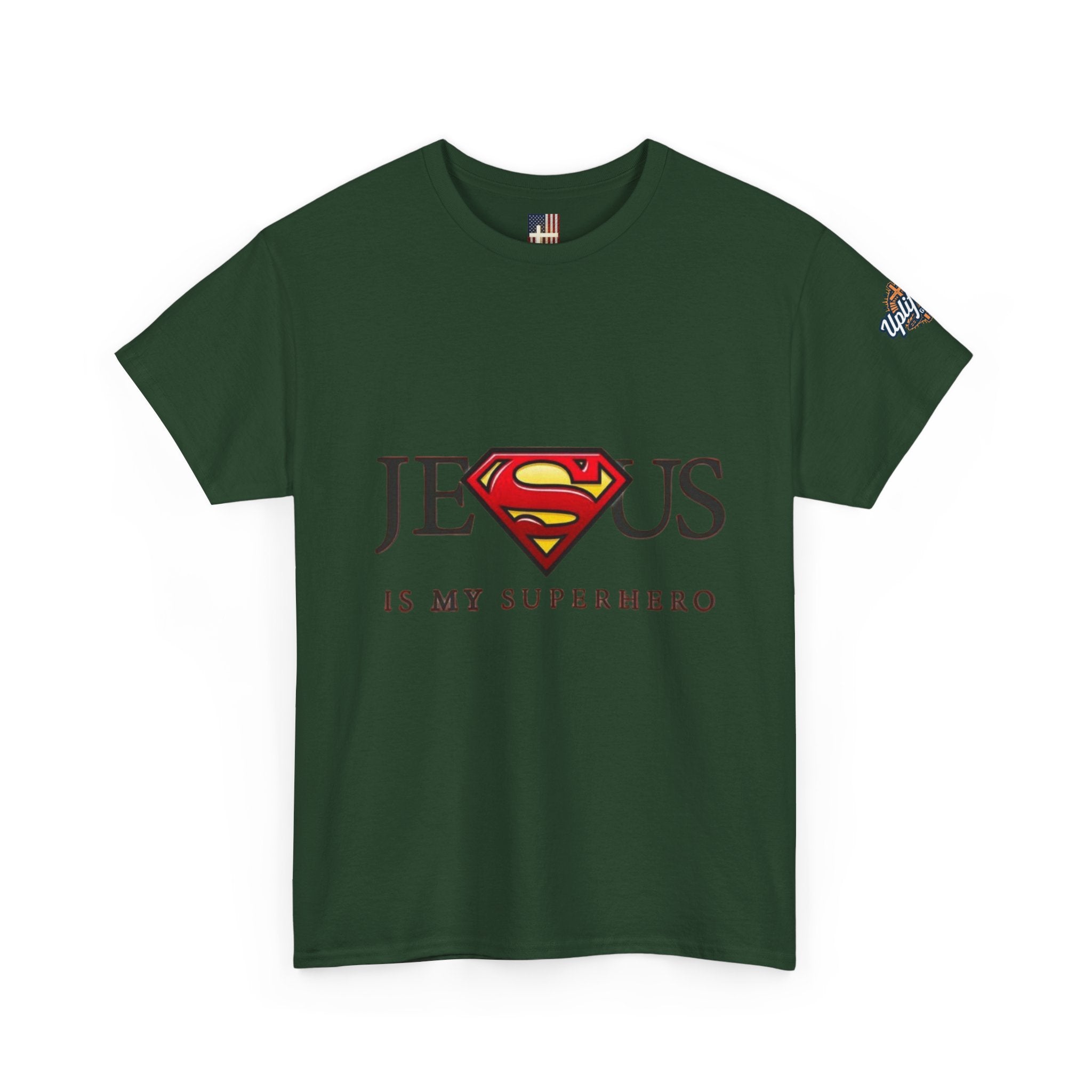 Jesus Is My Superhero T-Shirt — Faith-Based Superman-Inspired Tee Printify