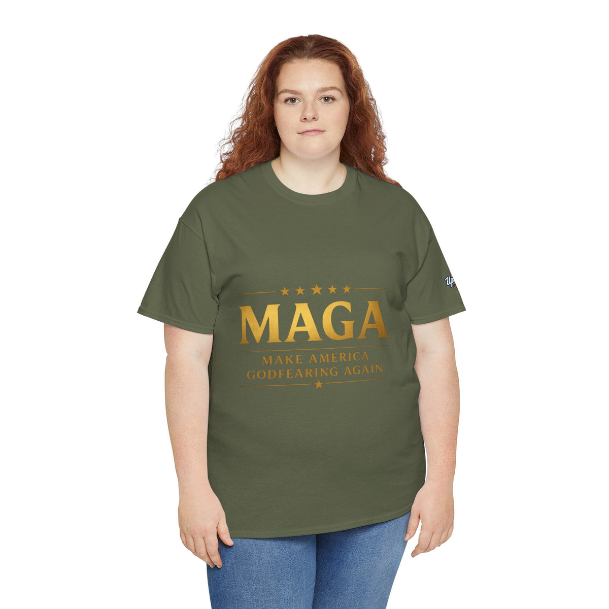MAGA Gold Letter T-Shirt — "Make America Great Again" Printify