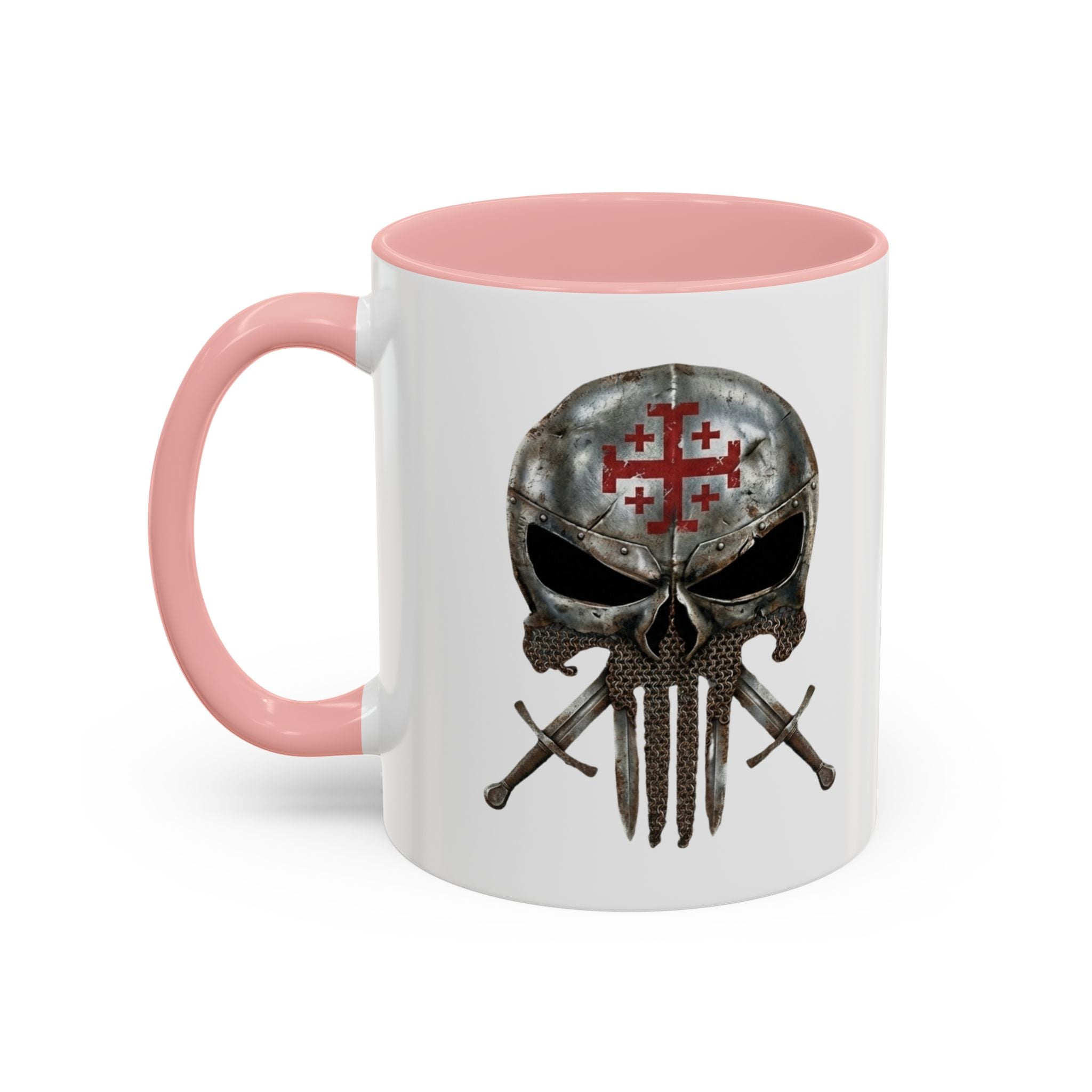 Crusader Knight Coffee Mug — 'Armor of God' Christian Skull 11/15oz Accent Mug Printify
