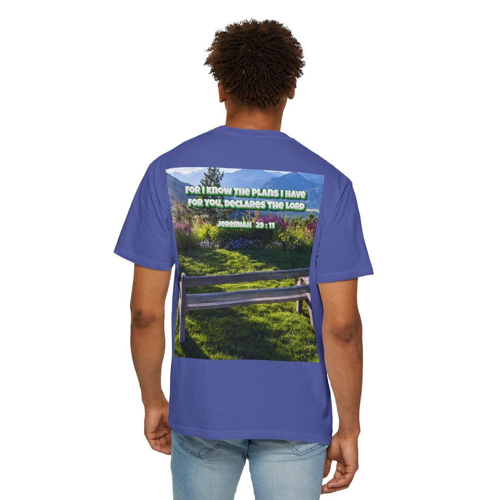 Bible Verse Unisex Garment-Dyed T-shirt  - Jeremiah 29 : 11 Printify