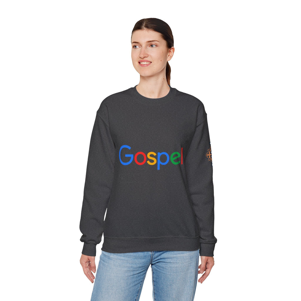 Gospel Graphic Sweatshirt — "Gospel" Colorful Logo Christian Sweatshirt Printify