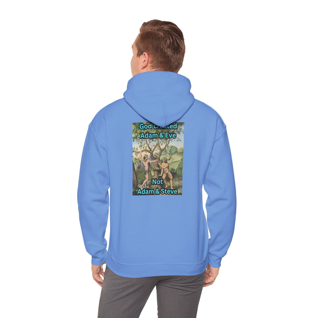 God Created Adam and Eve Hoodie – Biblical Truth Christian Hoodie for Unshakable Faith Printify