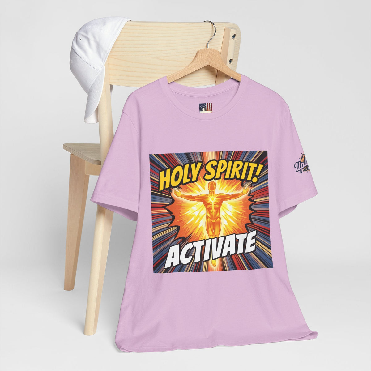 Holy Spirit Activate T-shirt – Superhero Christian T-shirt with Vibrant Power-Up Design for Faith-Fueled Boldness Printify