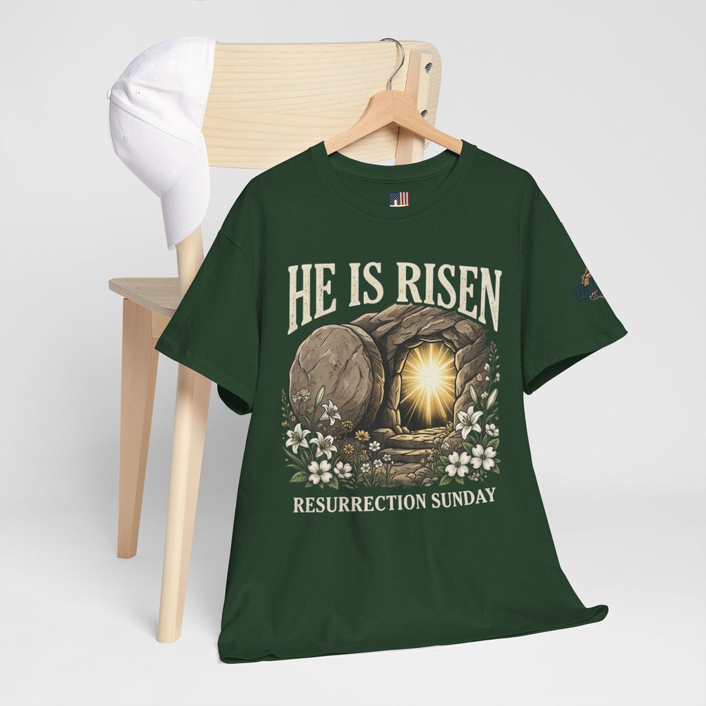 He Is Risen T-Shirt — Jesus Christ Resurrection Easter Tee Printify