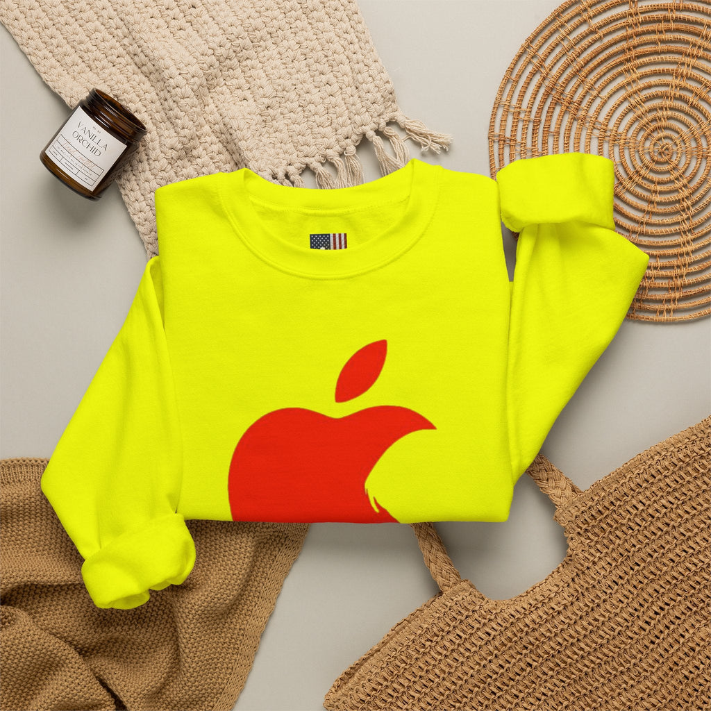 iPray Apple Logo Sweatshirt — Funny Christian Sweatshirt (Minimal Red Apple Graphic) Printify
