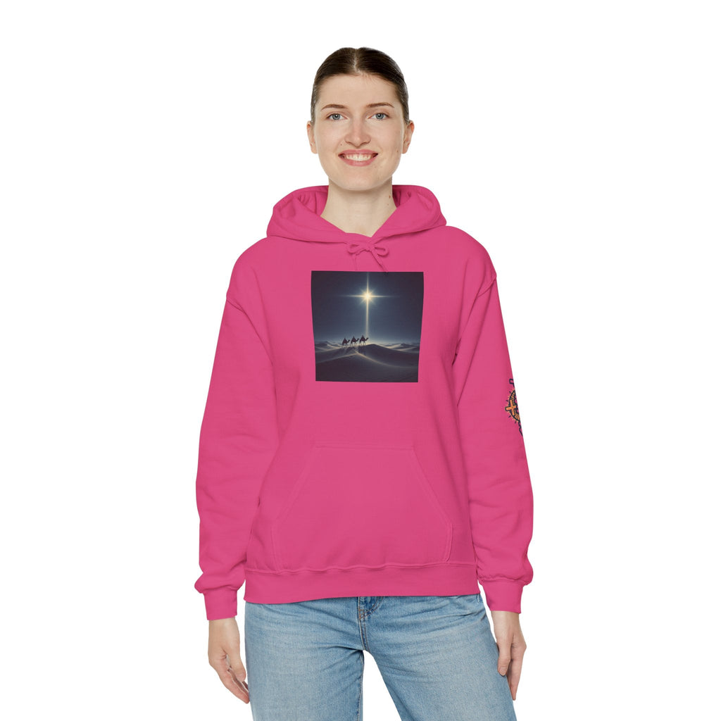 3 Wise Men Hoodie – Magi Camels Nativity Journey Christian Christmas Sweatshirt for Epiphany Faith & Holy Night Printify