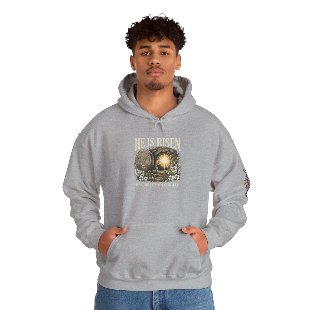 He Is Risen Hoodie — Jesus Christ Resurrection Easter Hoodie Printify
