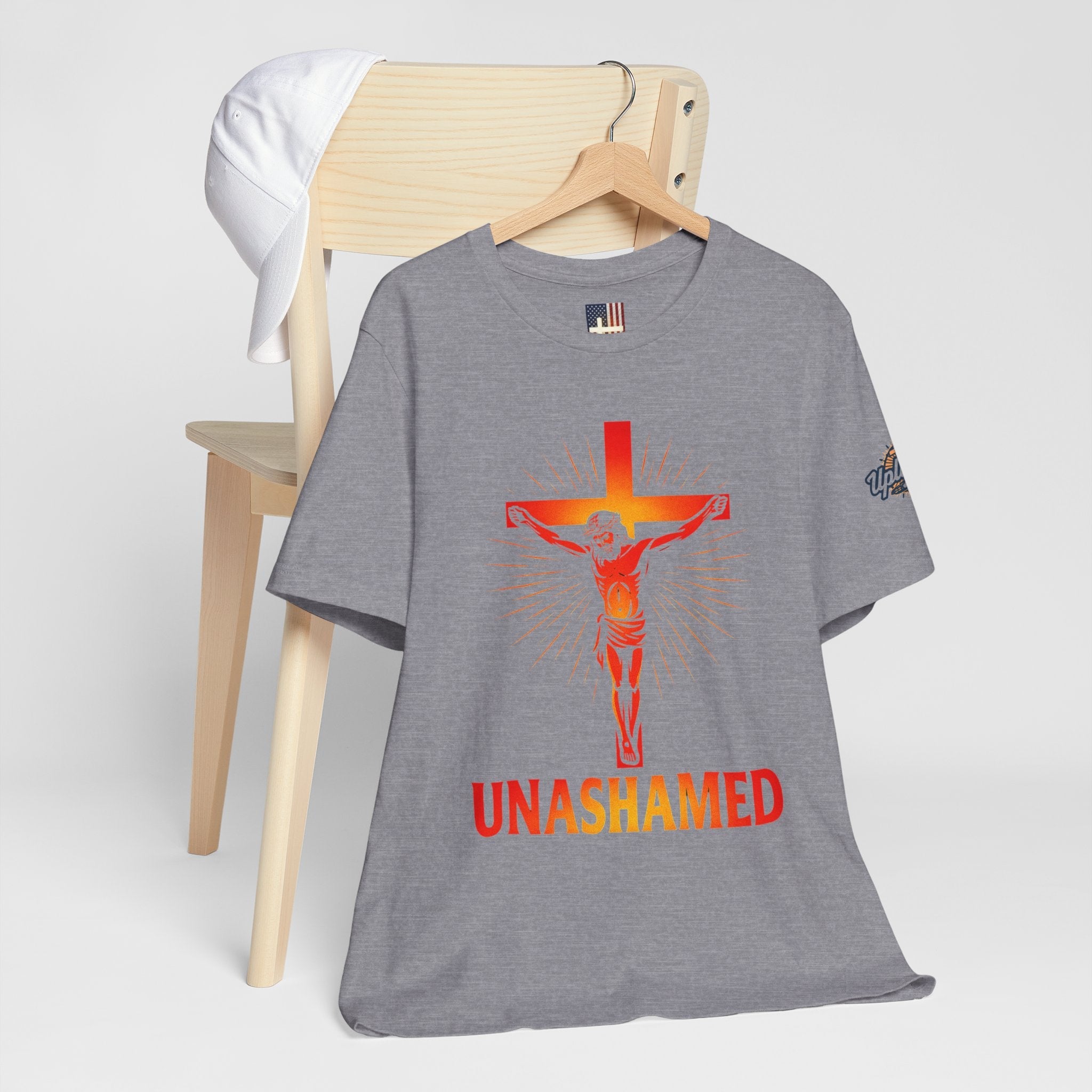 Unashamed T-shirt – Romans 1:16 Crucifixion Christian t-shirt for Bold Unwavering Faith Printify