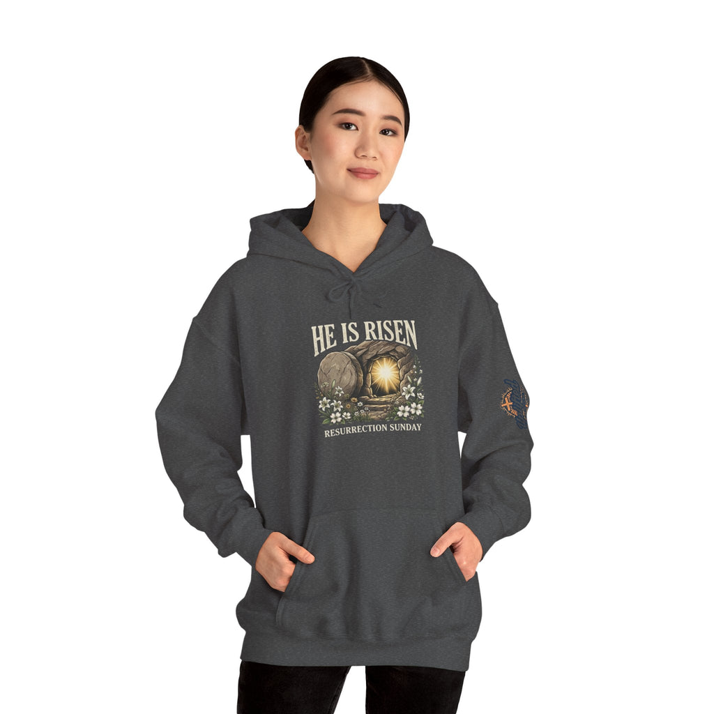 He Is Risen Hoodie — Jesus Christ Resurrection Easter Hoodie Printify