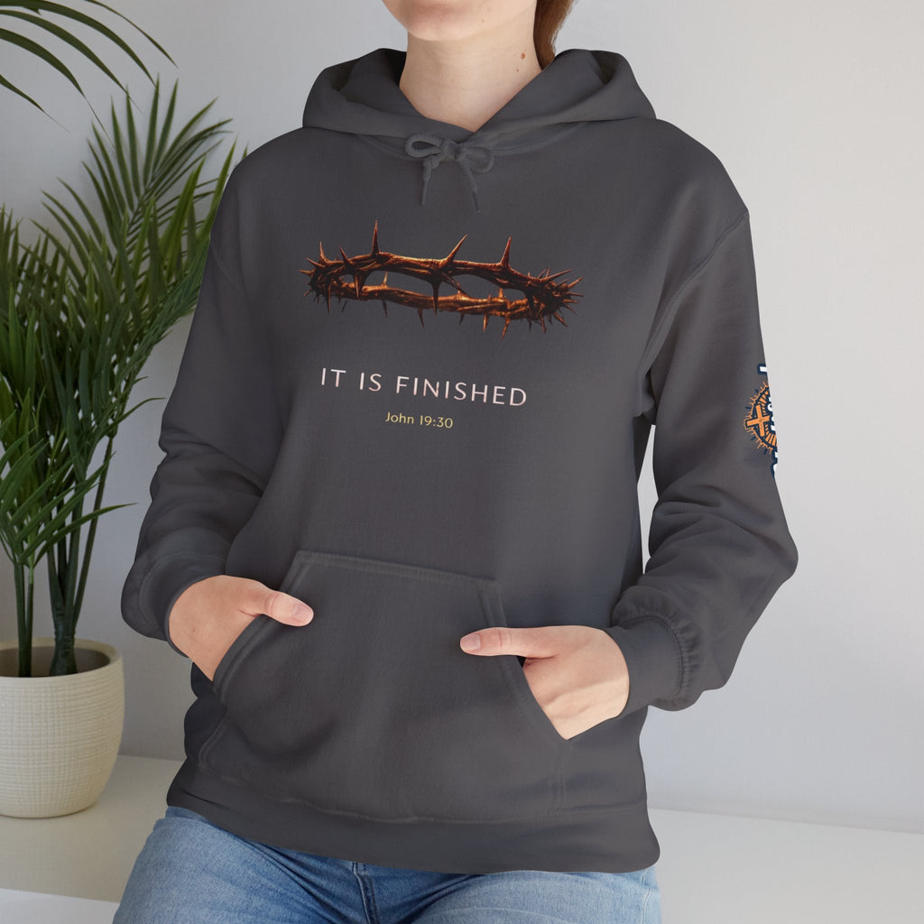 It Is Finished Crown of Thorns Hoodie — Christian John 19:30 Faith Hoodie Printify
