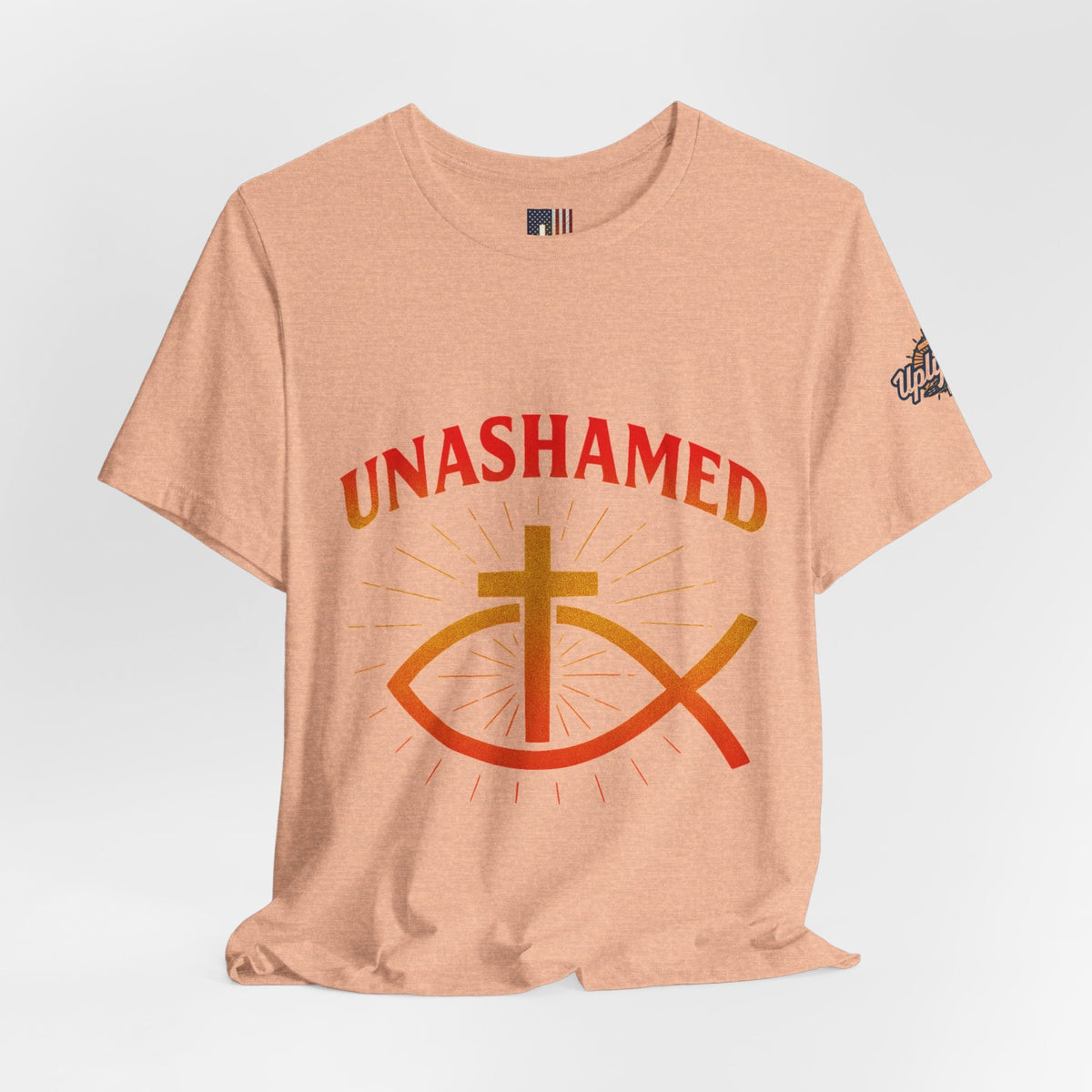 Unashamed T-shirt – Ichthys Jesus Fish & Cross Christian T-shirt for Romans 1:16 Bold Faith Printify