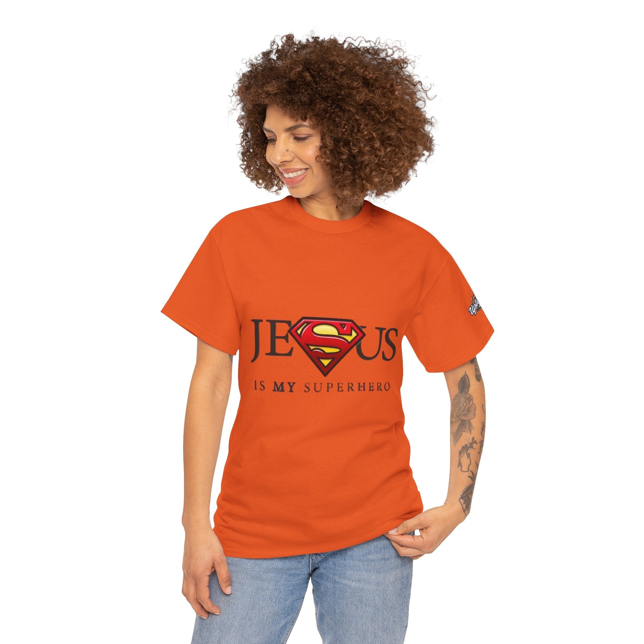 Jesus Is My Superhero T-Shirt — Faith-Based Superman-Inspired Tee Printify