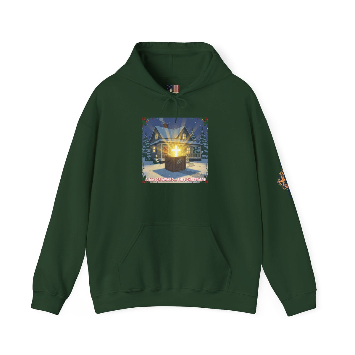 A Major Award This Christmas Hoodie – Fragile Leg Lamp Parody Cross Unboxing Christian Sweatshirt for Hilarious Faith & Holiday Glow Printify