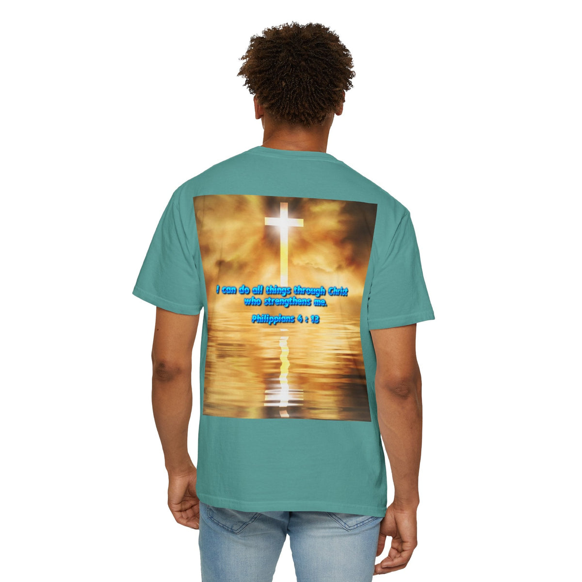 Bible Verse Unisex Garment-Dyed T-shirt -  Philippians 4 : 13 Printify