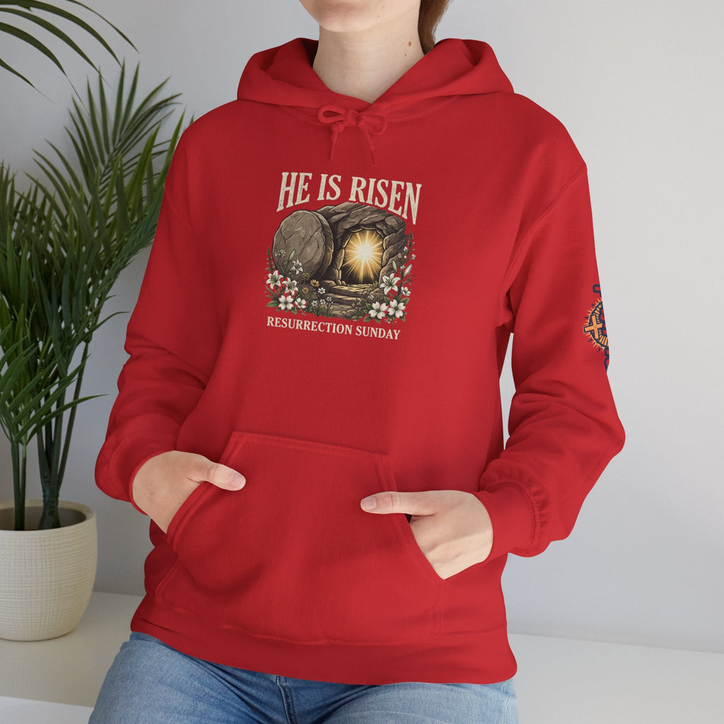 He Is Risen Hoodie — Jesus Christ Resurrection Easter Hoodie Printify