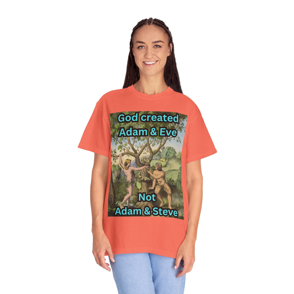 God Created Adam and Eve T-Shirt – Biblical Truth Christian Tee for Bold Faith Printify