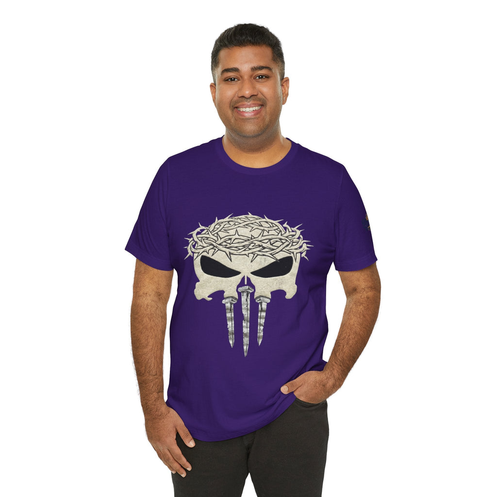 Christian Skull T-shirt - Crown of Thorns & Nails - Warrior Faith T-shirt Printify