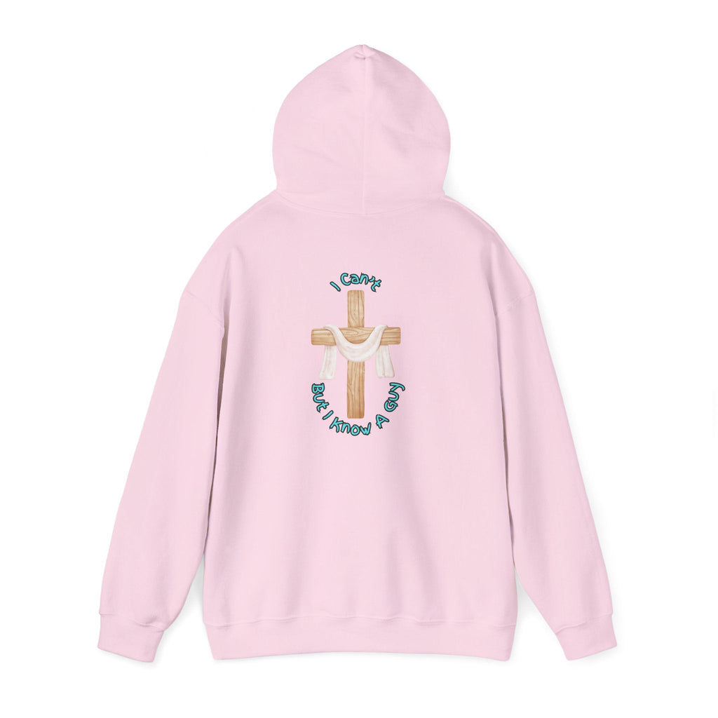 I Can’t, But I Know a Guy Hoodie – Jesus Cross Christian Hoodie for Cozy Faith Printify