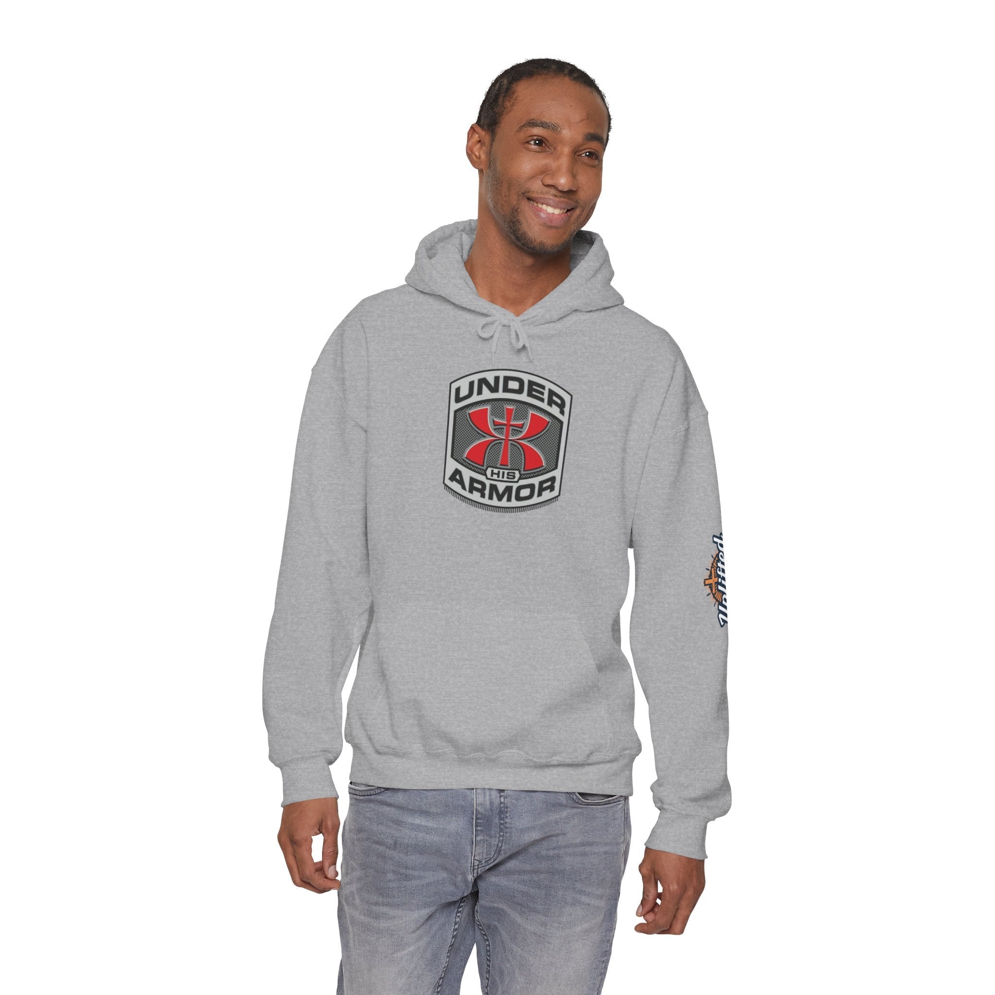 Under Armor Logo Hoodie — Black Athletic Pullover Printify