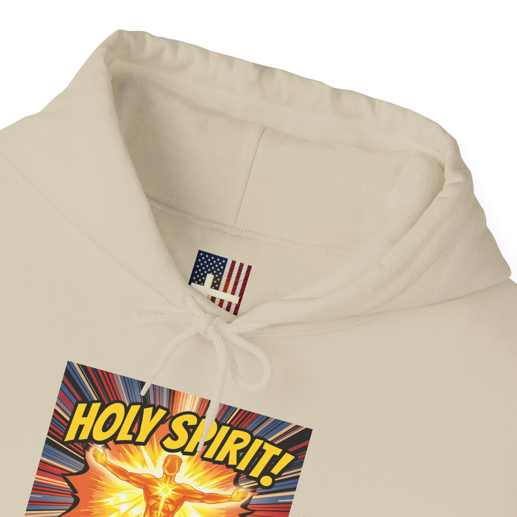 Holy Spirit Activate Hoodie – Superhero Christian Sweatshirt with Vibrant Power-Up Design for Faith-Fueled Boldness Printify