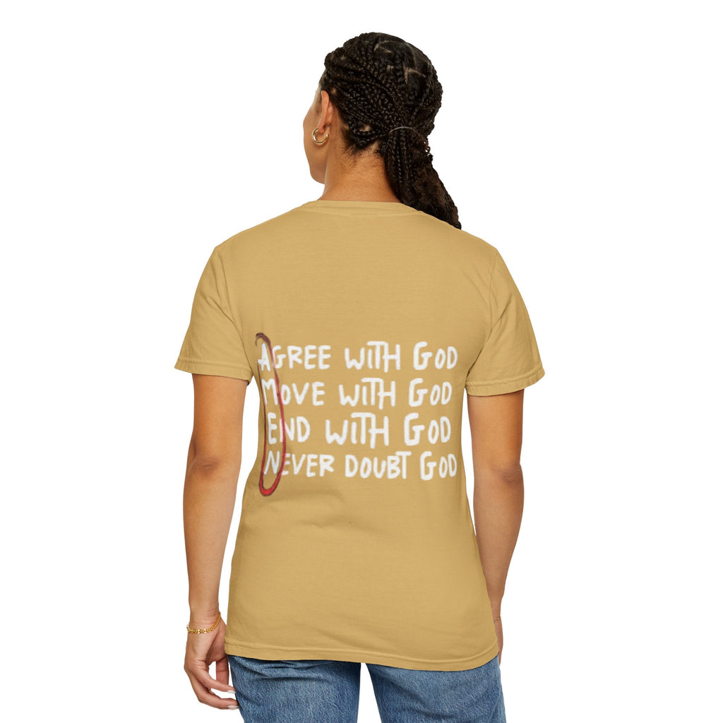 AMEN Acronym T-Shirt – Always Agree with God Move with God End with God Never Doubt God Christian Tee for Unwavering Faith Printify