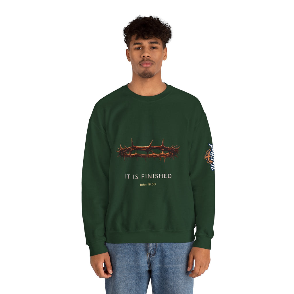 It Is Finished Crown of Thorns Sweatshirt — Christian John 19:30 Faith Sweatshirt Printify