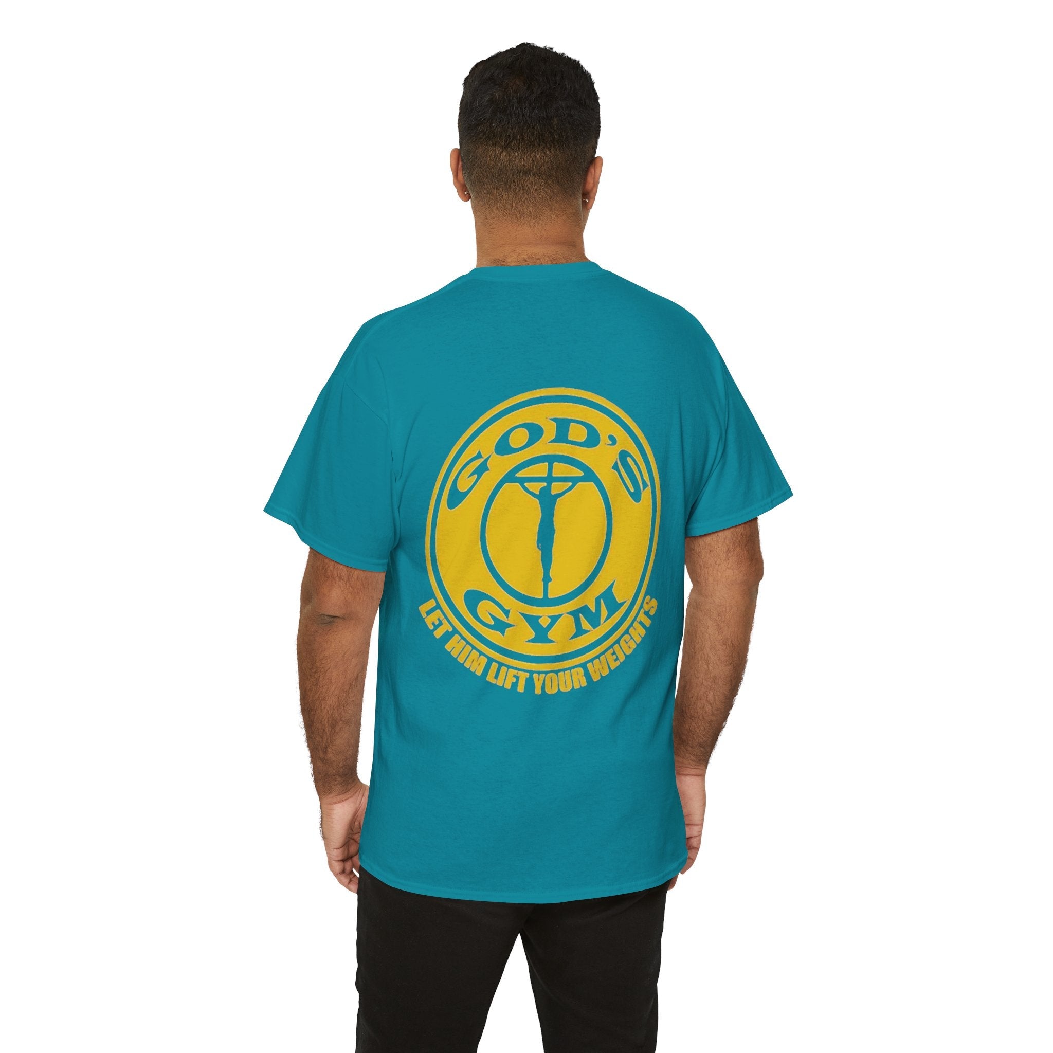 God's Gym T-Shirt — "Let Him Lift Your Weights" Christian Fitness Tee Printify