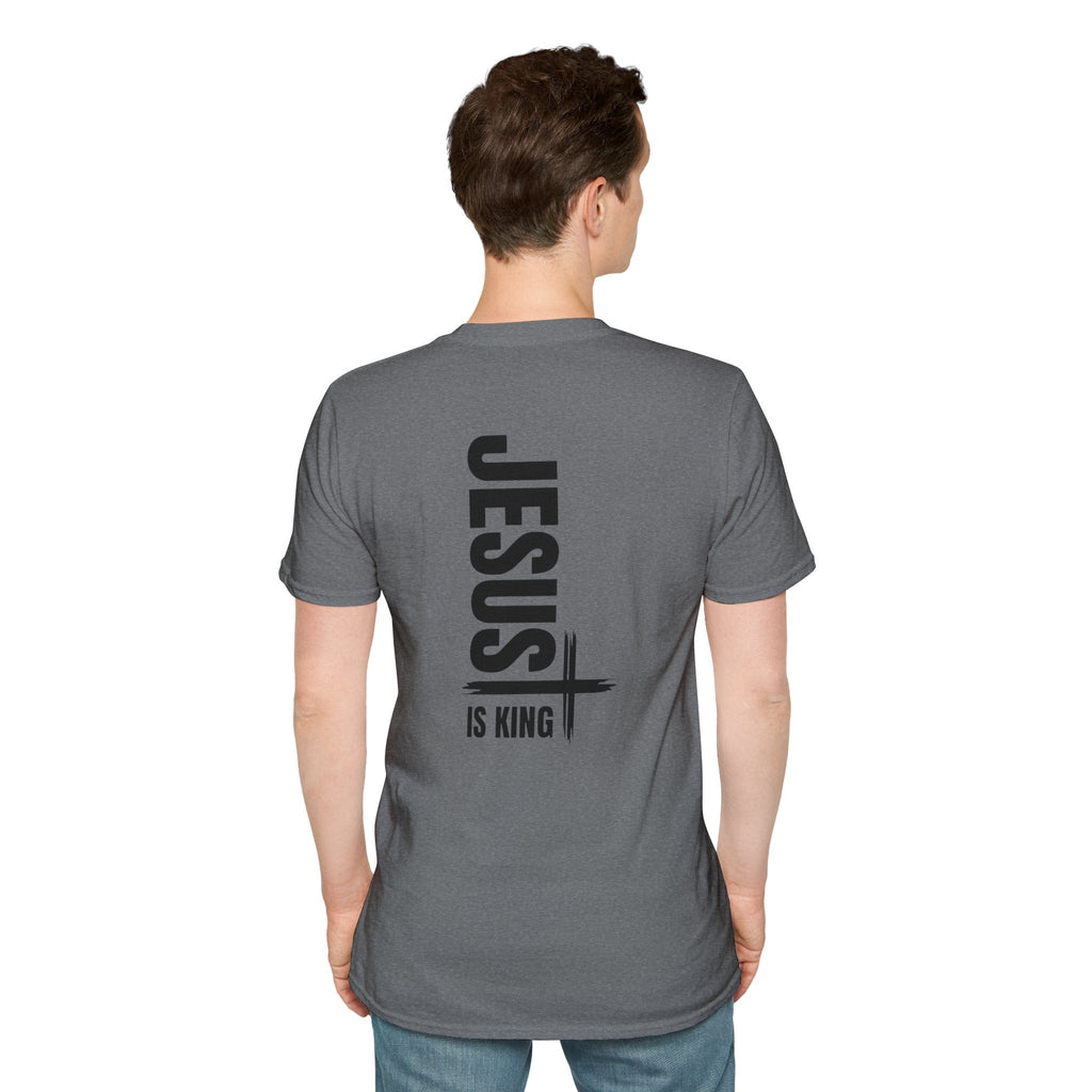 Jesus Is King T-shirt | Modern Typographic Cross Christian T-shirt Printify