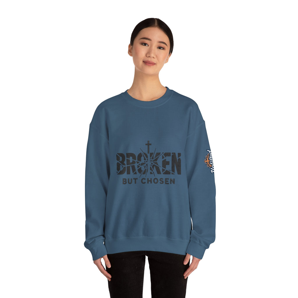 Broken But Chosen Crewneck Sweatshirt Printify