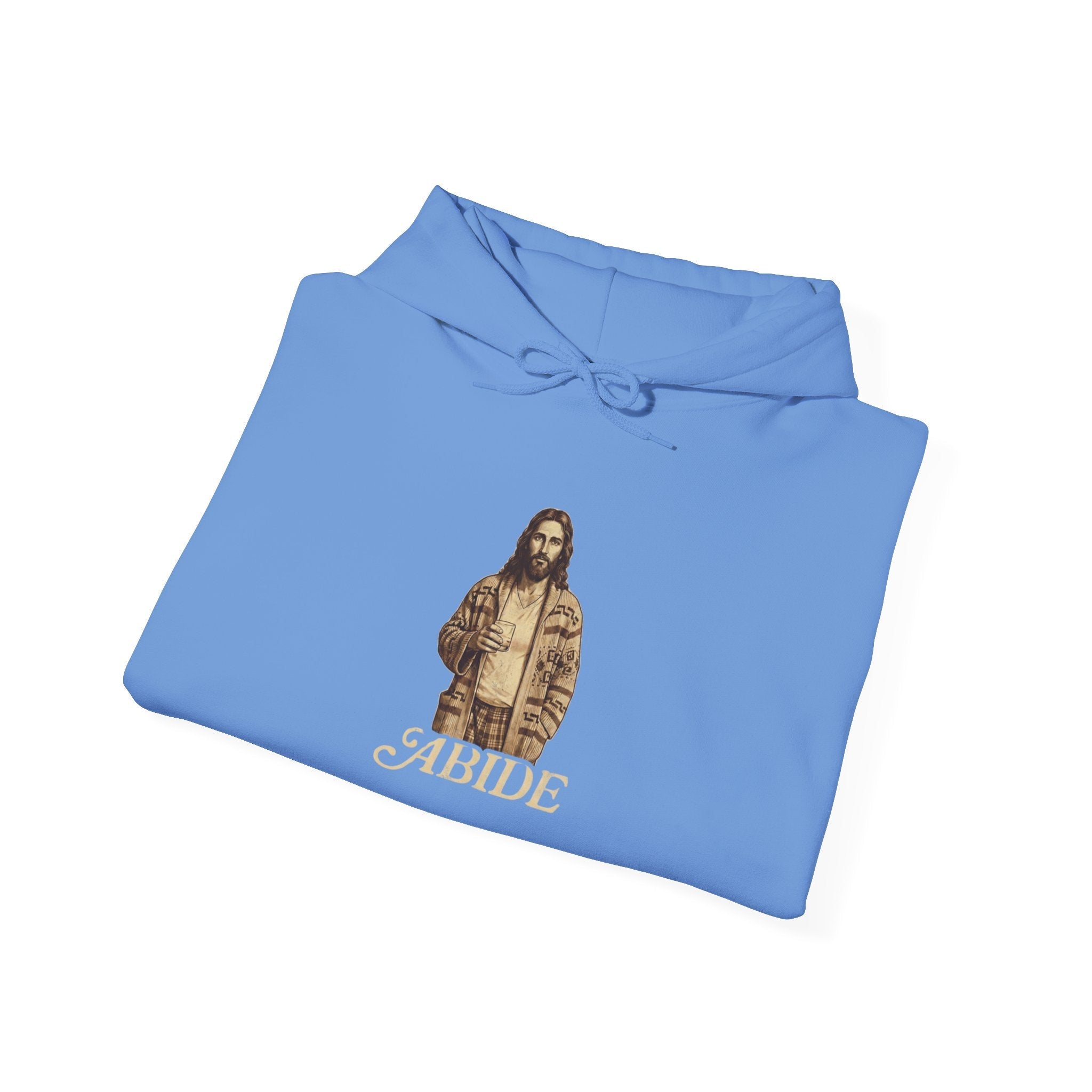 Abide Jesus Hoodie — Vintage 'The Dude' Religious Graphic Hoodie Printify