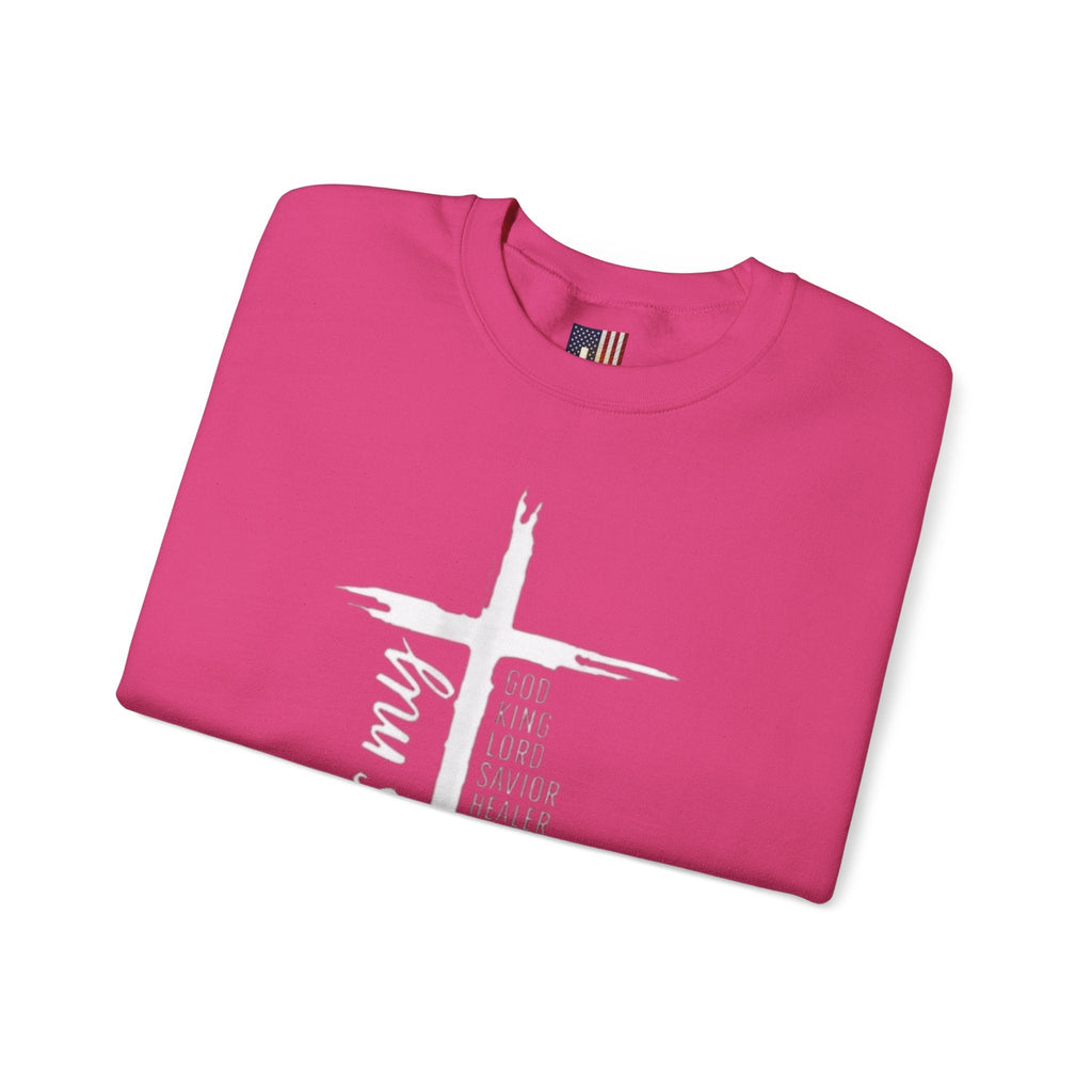 Jesus Is My Everything Sweatshirt – Cross List God King Lord Savior Christian Sweatshirt for Total Surrender Faith Printify