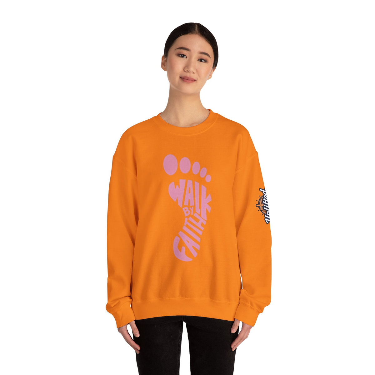 Walk By Faith Footprint Sweatshirt Printify