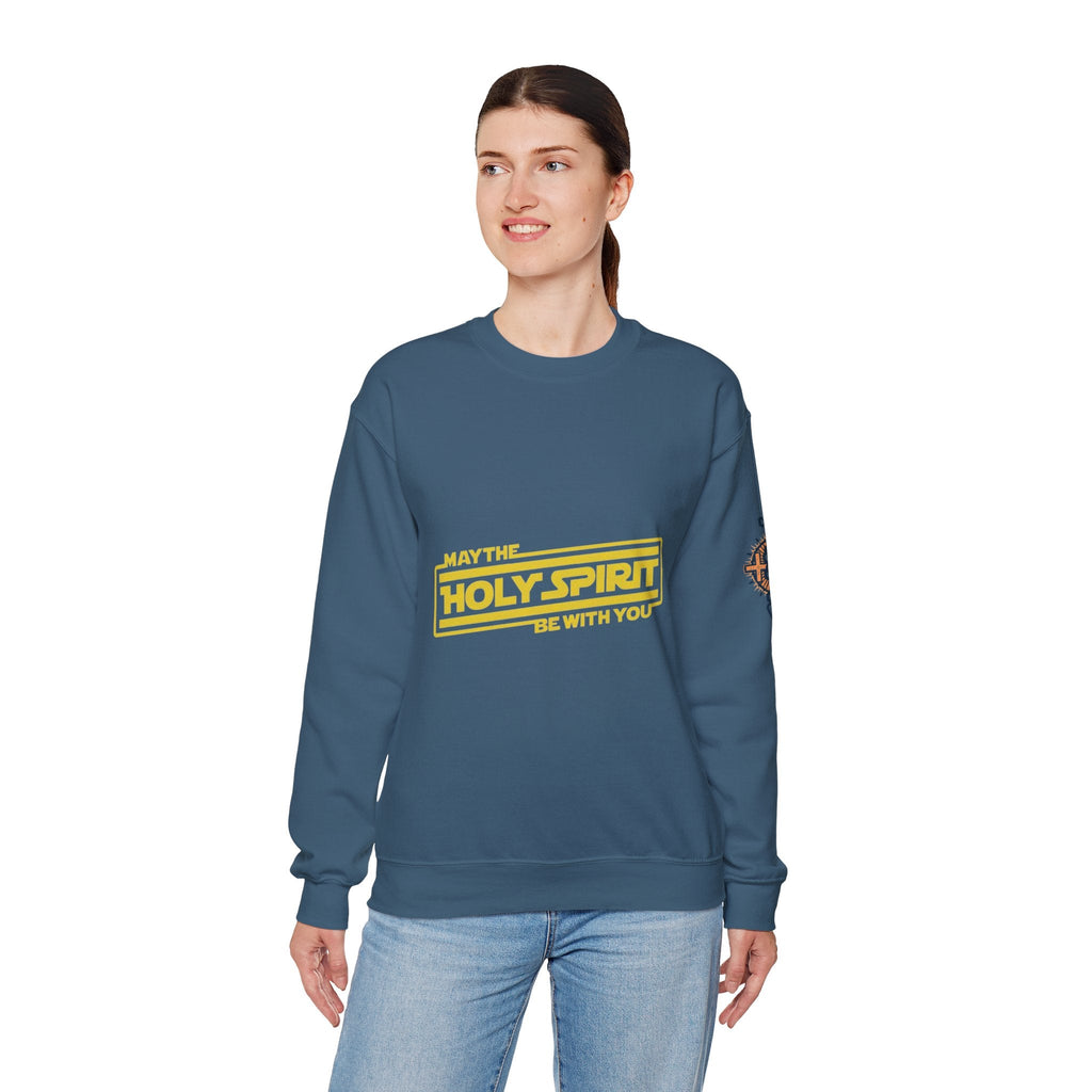 May the Holy Spirit Be With You Sweatshirt - Christian Star Wars Parody Sweatshirt Printify