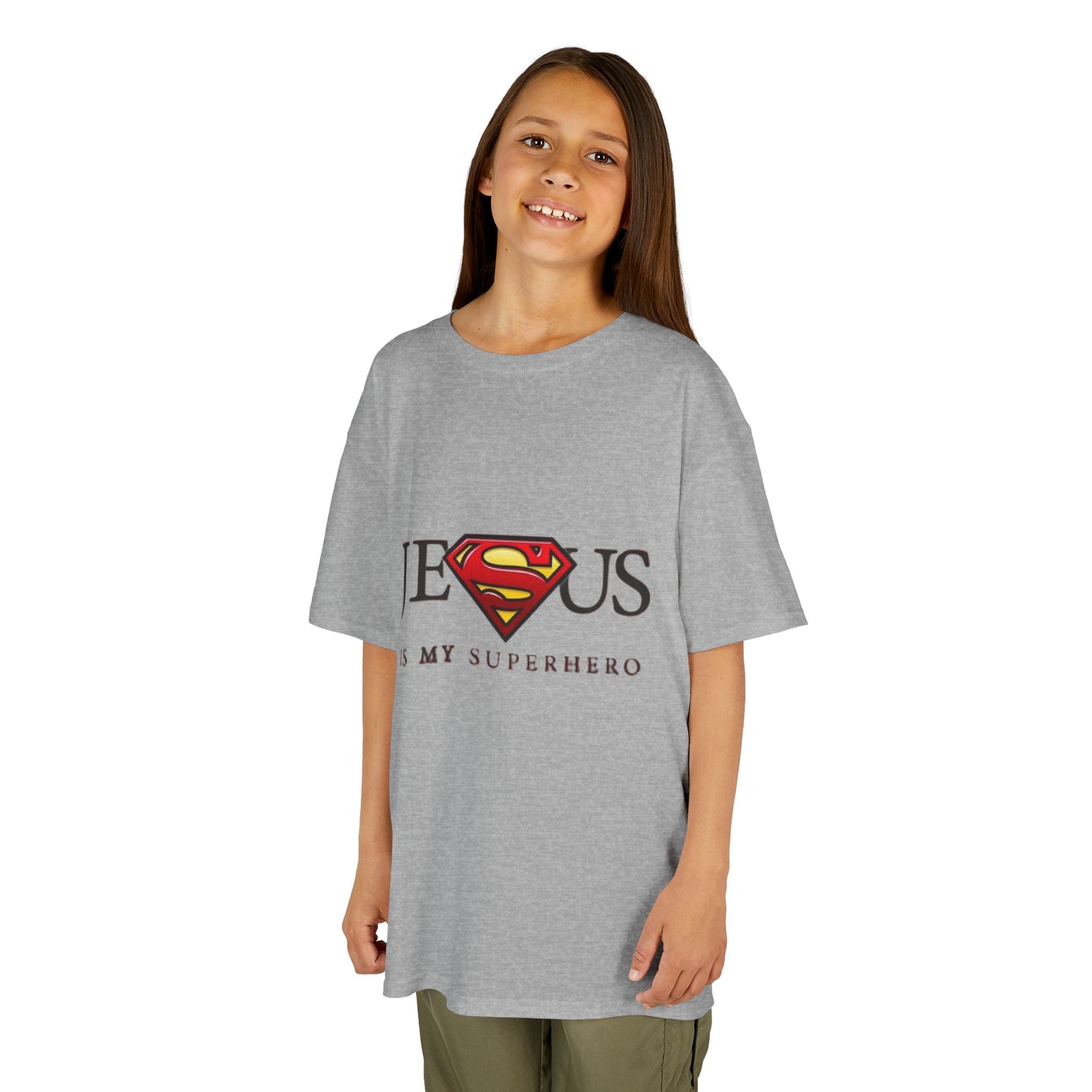 Jesus Is My Superhero T-Shirt — Faith-Based Superman-Inspired Tee Printify