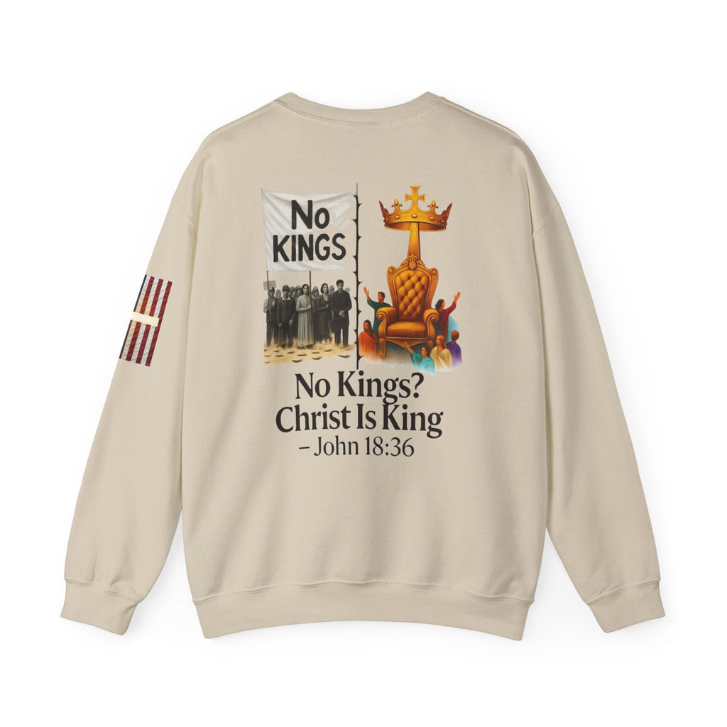No Kings? Christ is King Sweatshirt – Bold Christian Hoodie for Sovereign Faith Printify