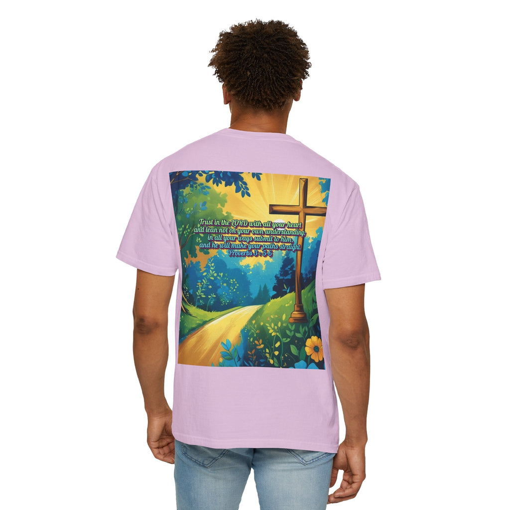 Trust in The Lord Proverbs 3:5-6 Biblical Design Unisex Garment-Dyed T-shirt Printify