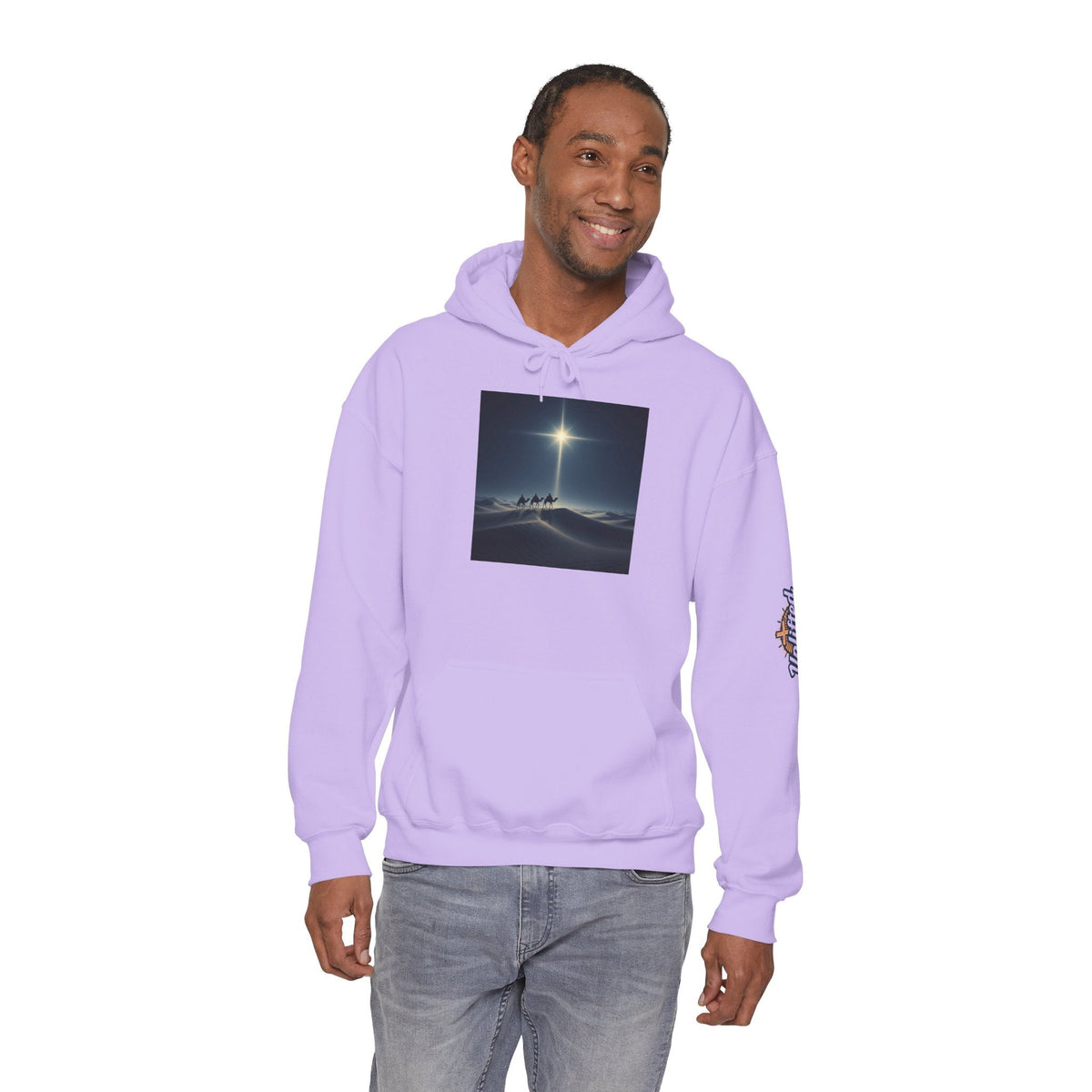 3 Wise Men Hoodie – Magi Camels Nativity Journey Christian Christmas Sweatshirt for Epiphany Faith & Holy Night Printify