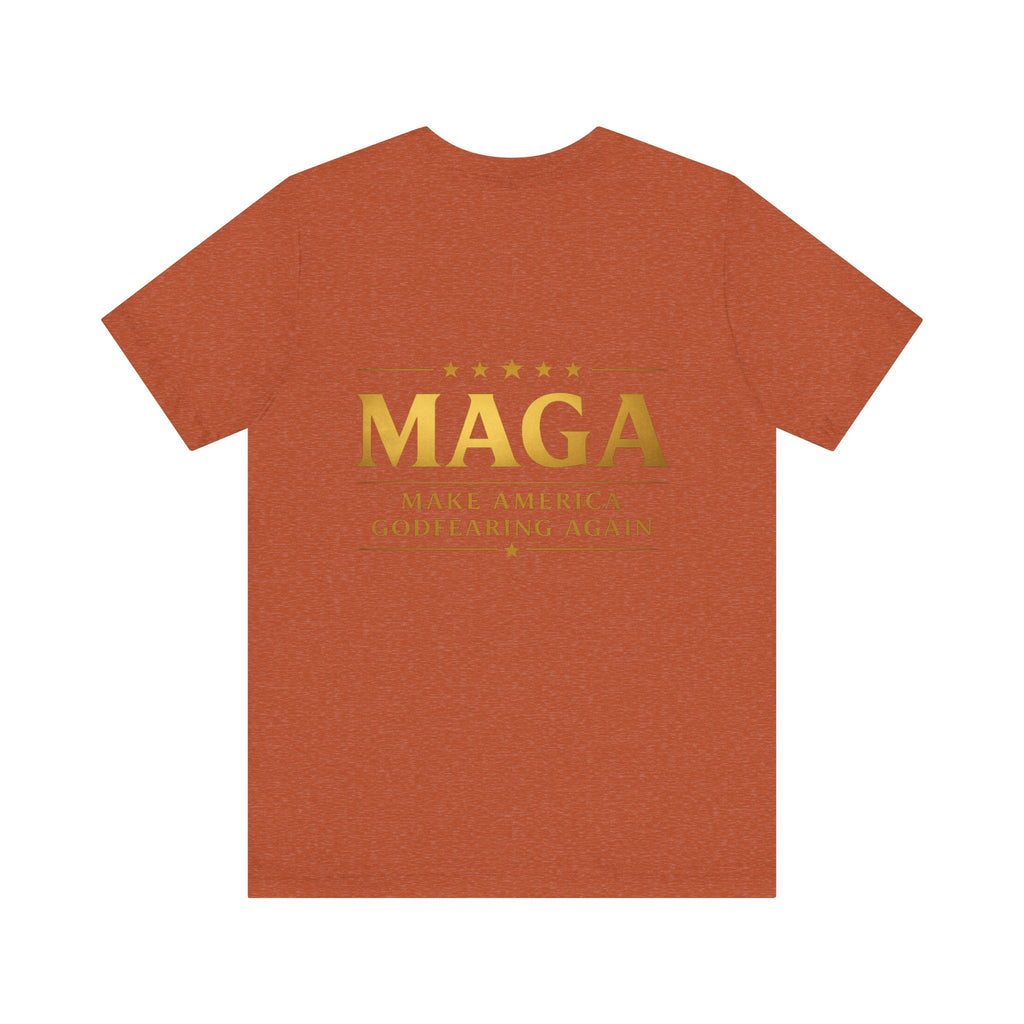 MAGA Gold Letter T-Shirt — "Make America Great Again" Printify