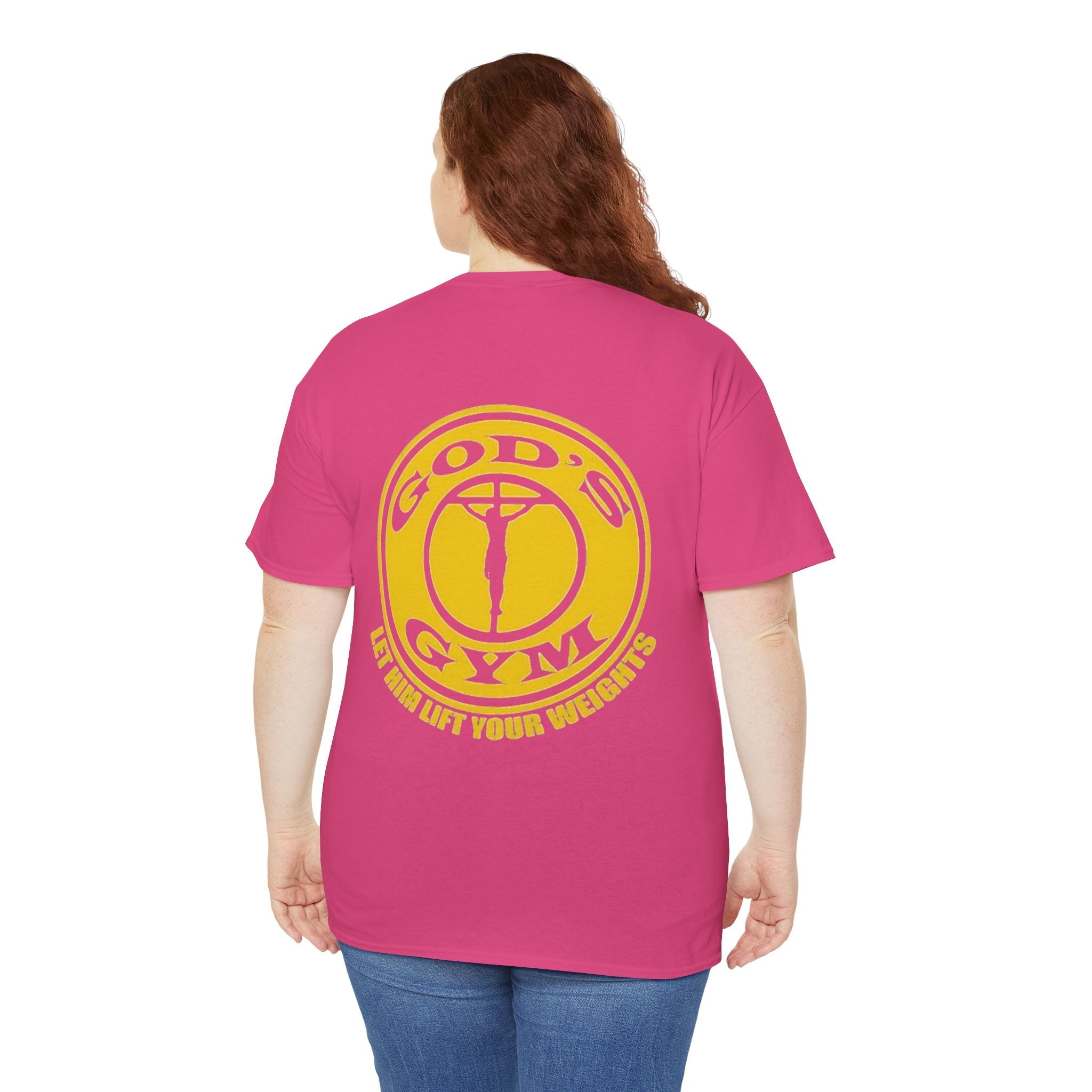 God's Gym T-Shirt — "Let Him Lift Your Weights" Christian Fitness Tee Printify