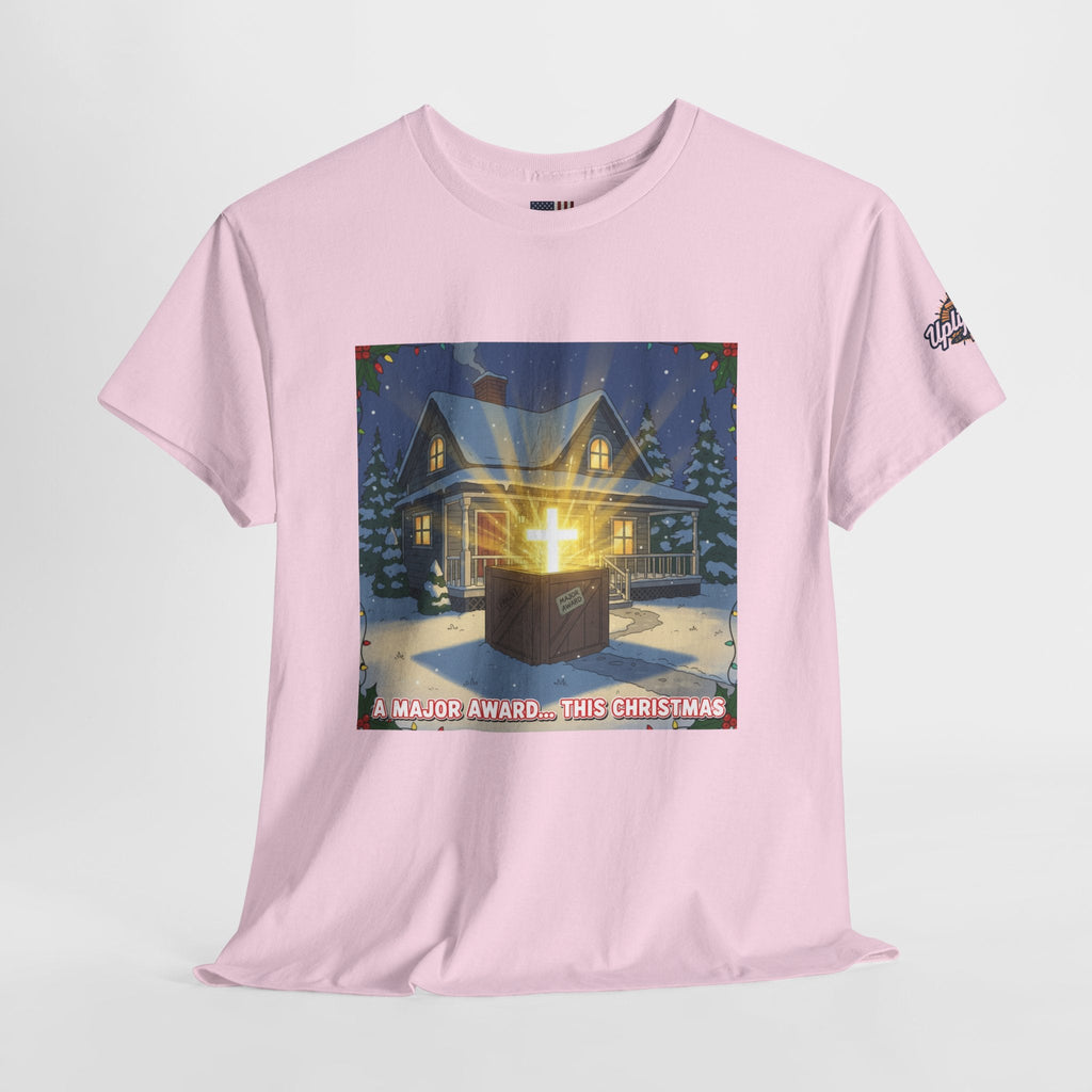 A Major Award This Christmas T-shirt – Fragile Leg Lamp Parody Cross Unboxing Christian T-shirt for Hilarious Faith & Holiday Glow Printify