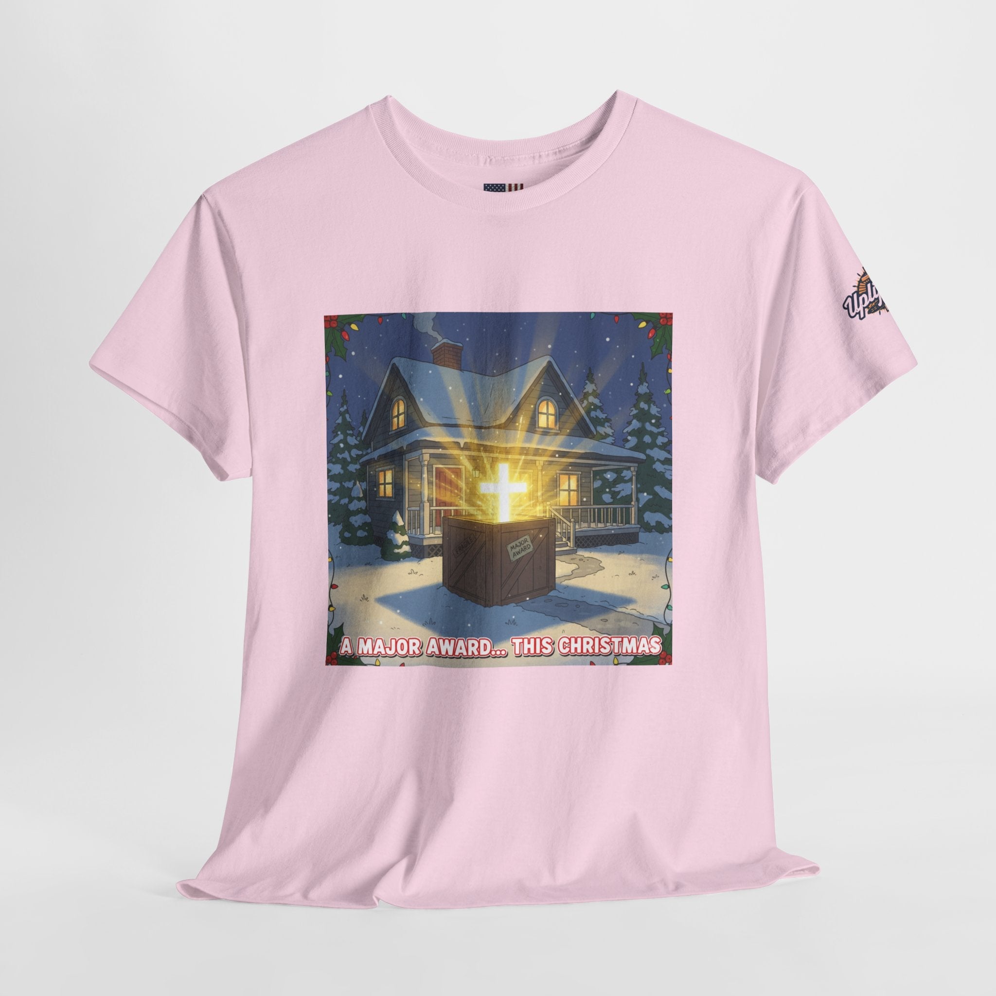 A Major Award This Christmas T-shirt – Fragile Leg Lamp Parody Cross Unboxing Christian T-shirt for Hilarious Faith & Holiday Glow Printify