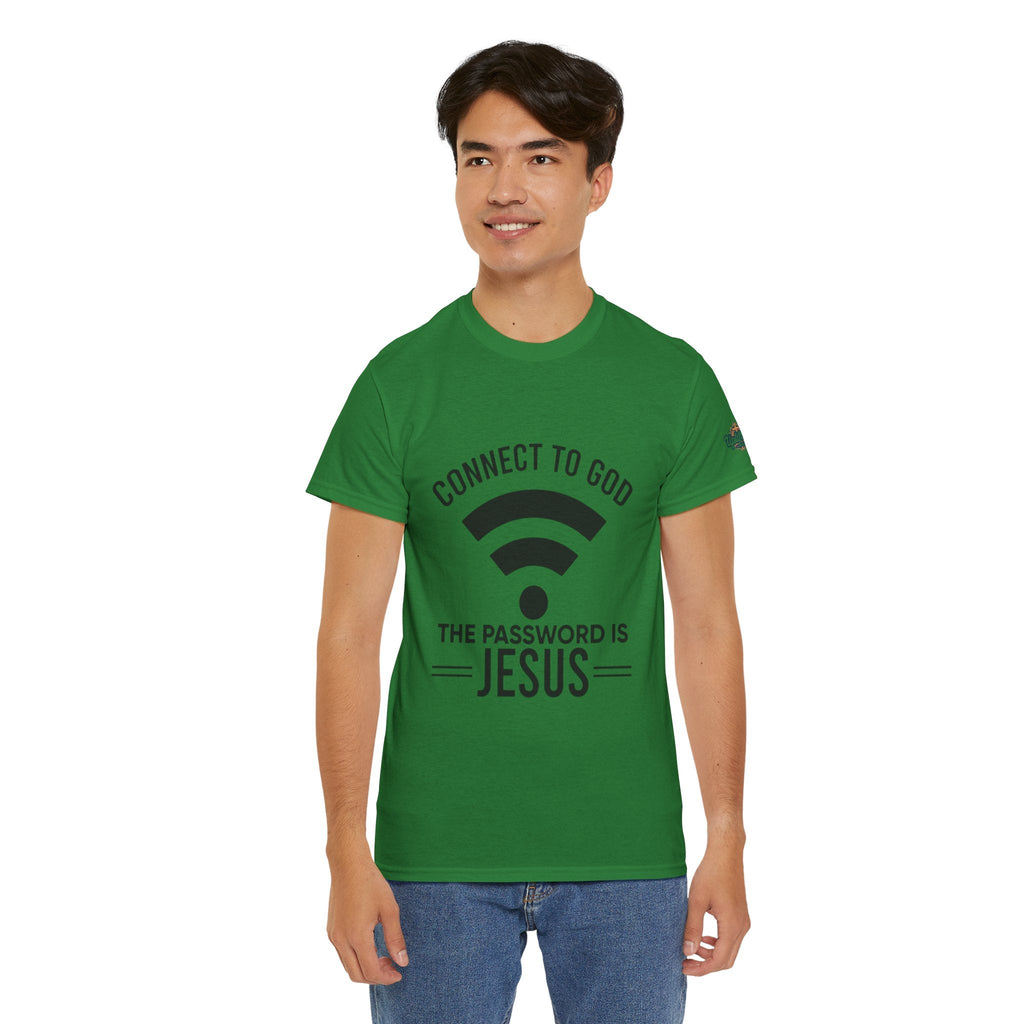 Connect to God T-shirt - WIFI Password is Jesus - Funny Christian Faith T-shirt Printify