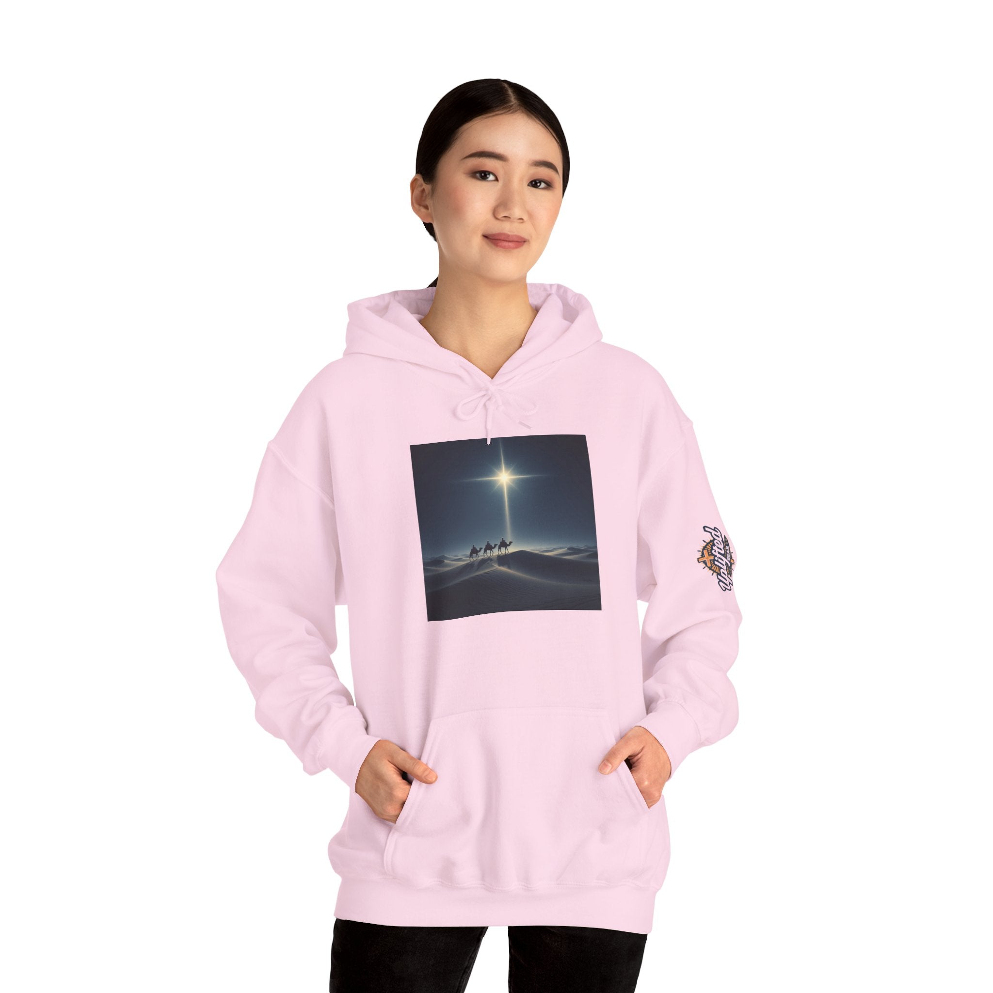 3 Wise Men Hoodie – Magi Camels Nativity Journey Christian Christmas Sweatshirt for Epiphany Faith & Holy Night Printify