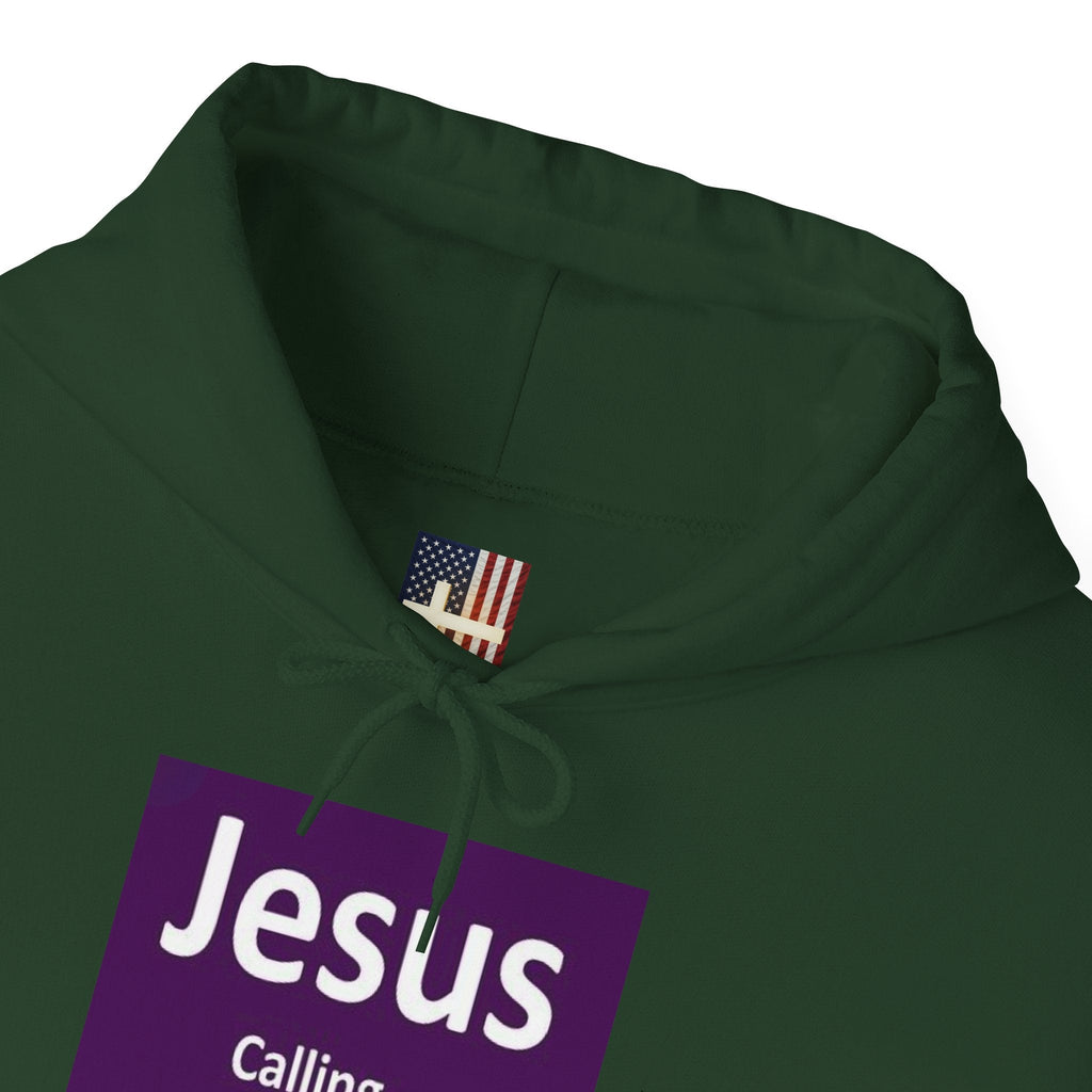Jesus Calling Hoodie – Funny Cell Phone Screen Christian Sweatshirt for Divine Connection & Faith Humor Printify