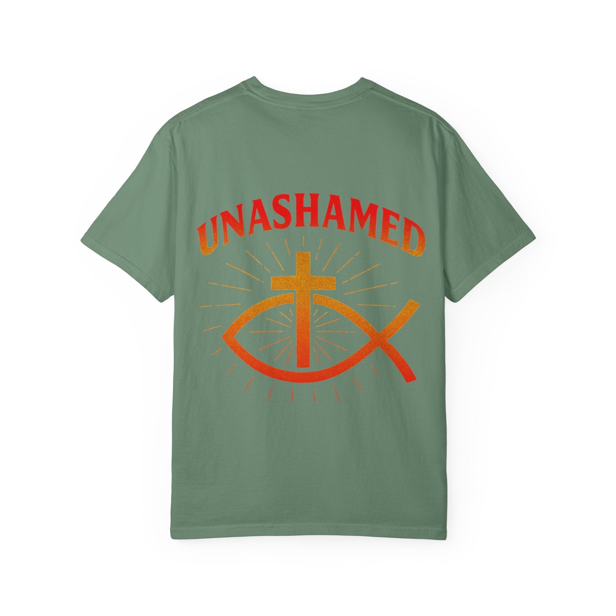 Unashamed T-shirt – Ichthys Jesus Fish & Cross Christian Sweatshirt for Romans 1:16 Bold Faith Printify
