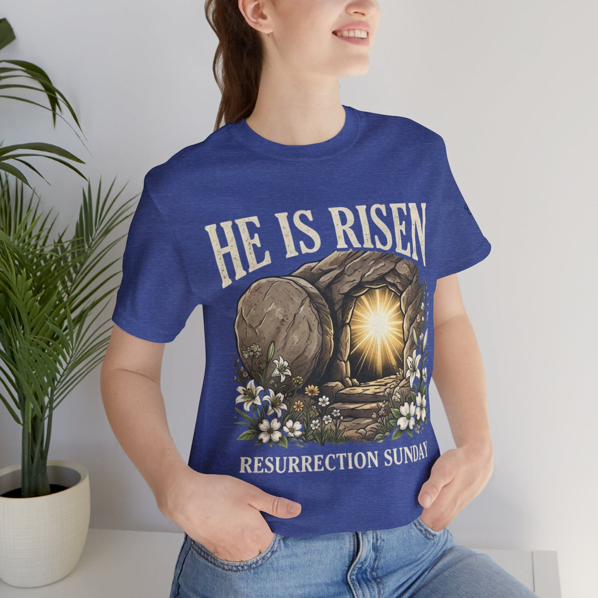 He Is Risen T-Shirt — Jesus Christ Resurrection Easter Tee Printify