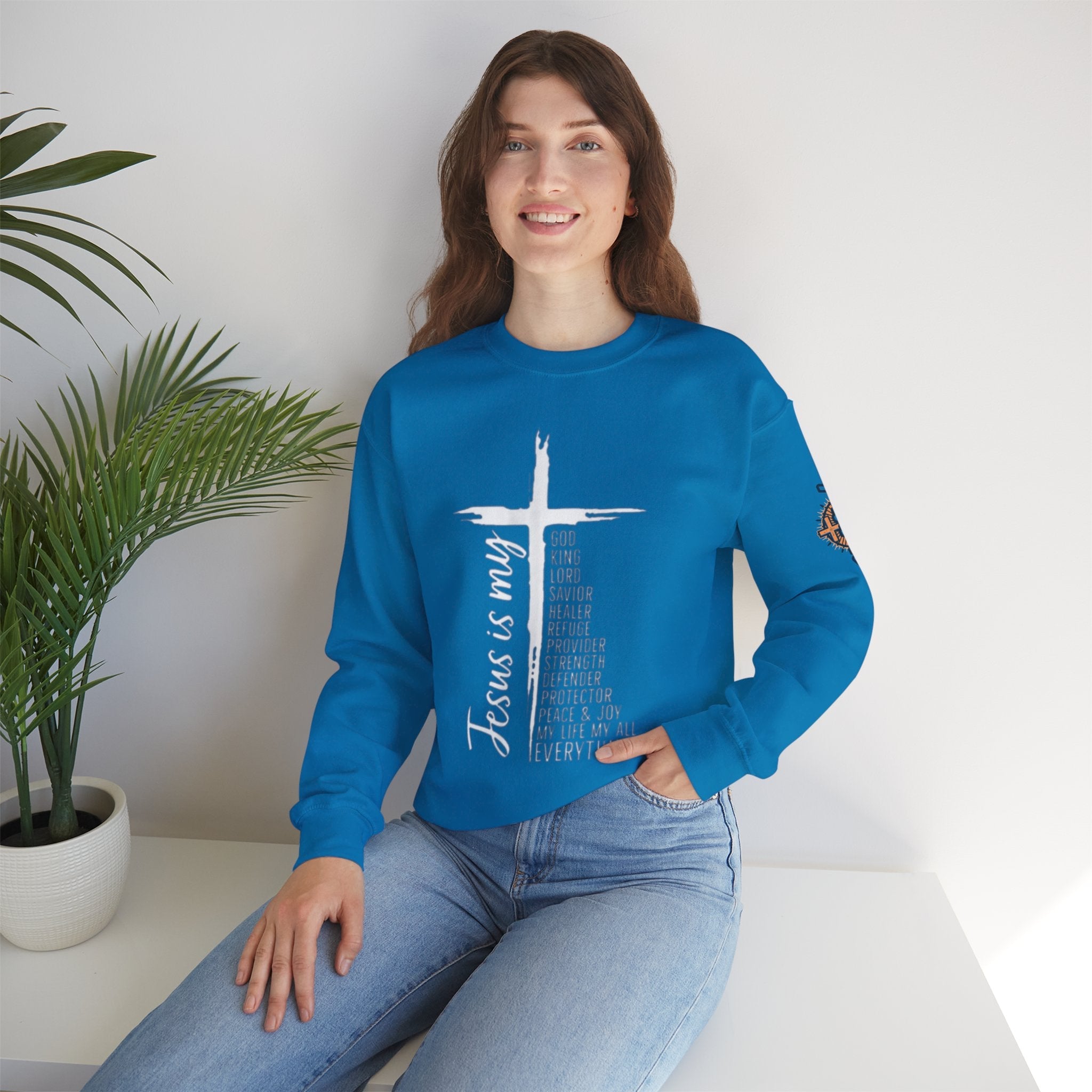 Jesus Is My Everything Sweatshirt – Cross List God King Lord Savior Christian Sweatshirt for Total Surrender Faith Printify
