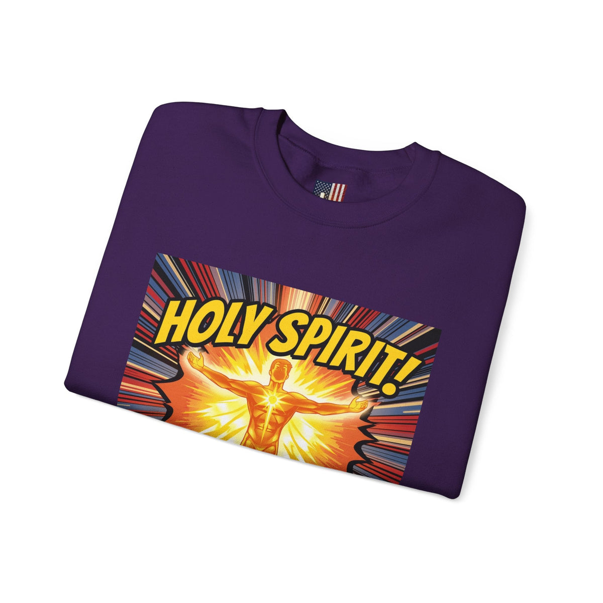 Holy Spirit Activate Sweatshirt – Superhero Christian Sweatshirt with Vibrant Power-Up Design for Faith-Fueled Boldness Printify