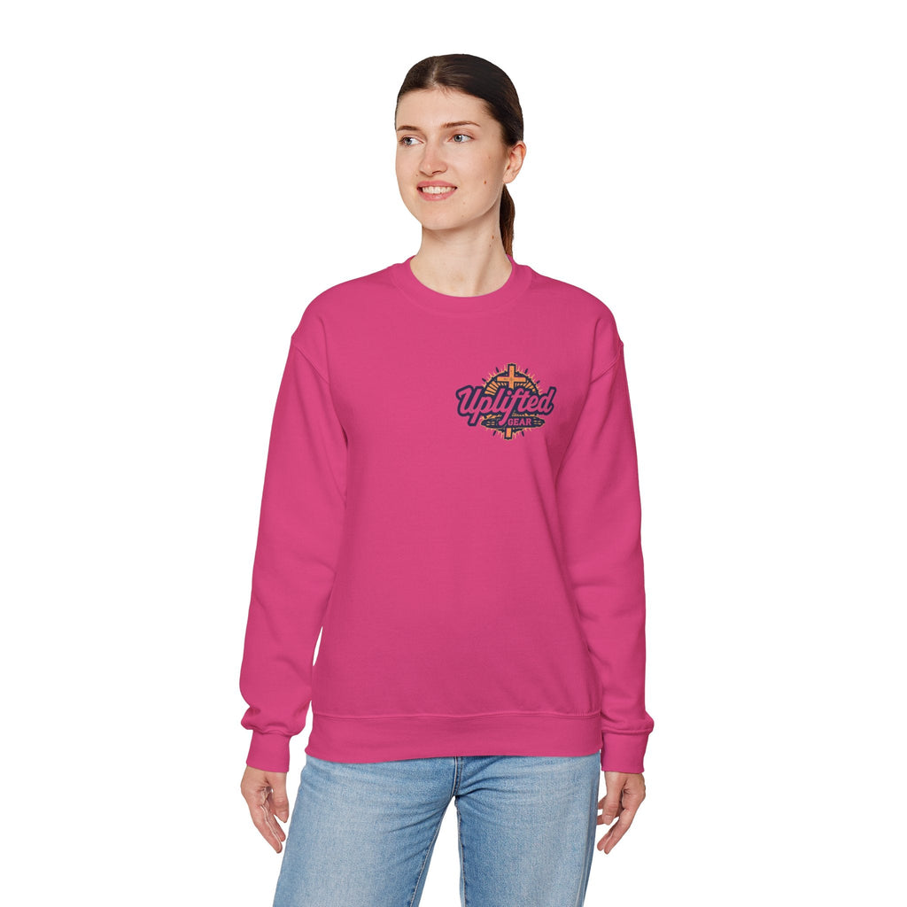 ✨ Chosen. Loved. Redeemed. – Elegant Christian Sweatshirt | Gold Foil Faith Tee | Subtle Cross & Heart Design | Inspirational Bible Verse Apparel by Uplifted Gear Printify